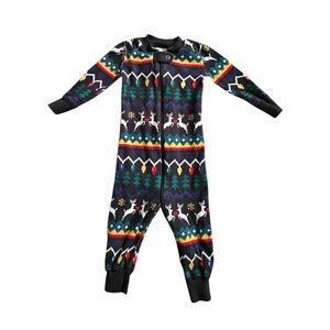 Hanna Andersson Baby Zip Sleeper Colorful Reindeer Footie 12-18 Month